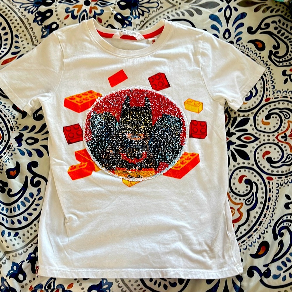 Boys Interchangeable sequin lego T shirt